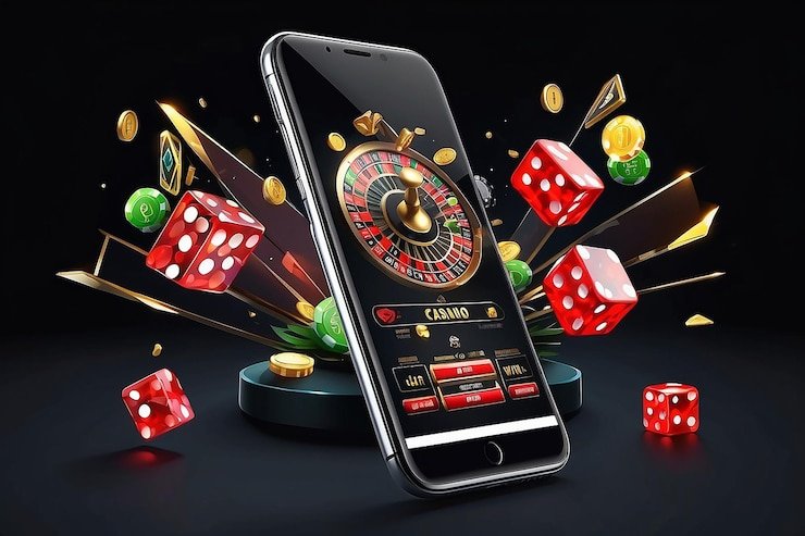 Contoh layout meja Three Card Poker dengan area taruhan Ante, Call, Pair Plus, dan Six Card Bonus